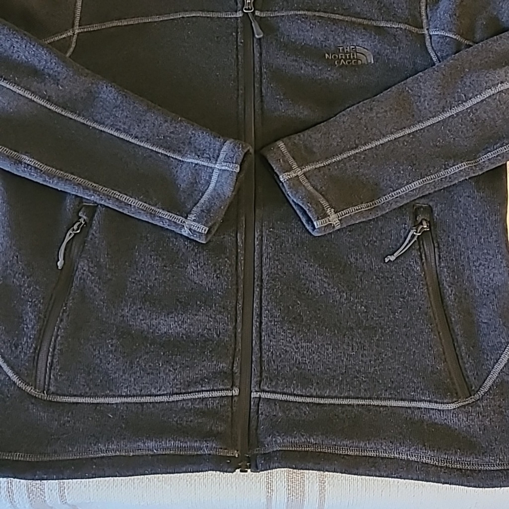 Northface full zip fleece jacket. Dark gray mens sz. Med.(#486) - Picture 5 of 11